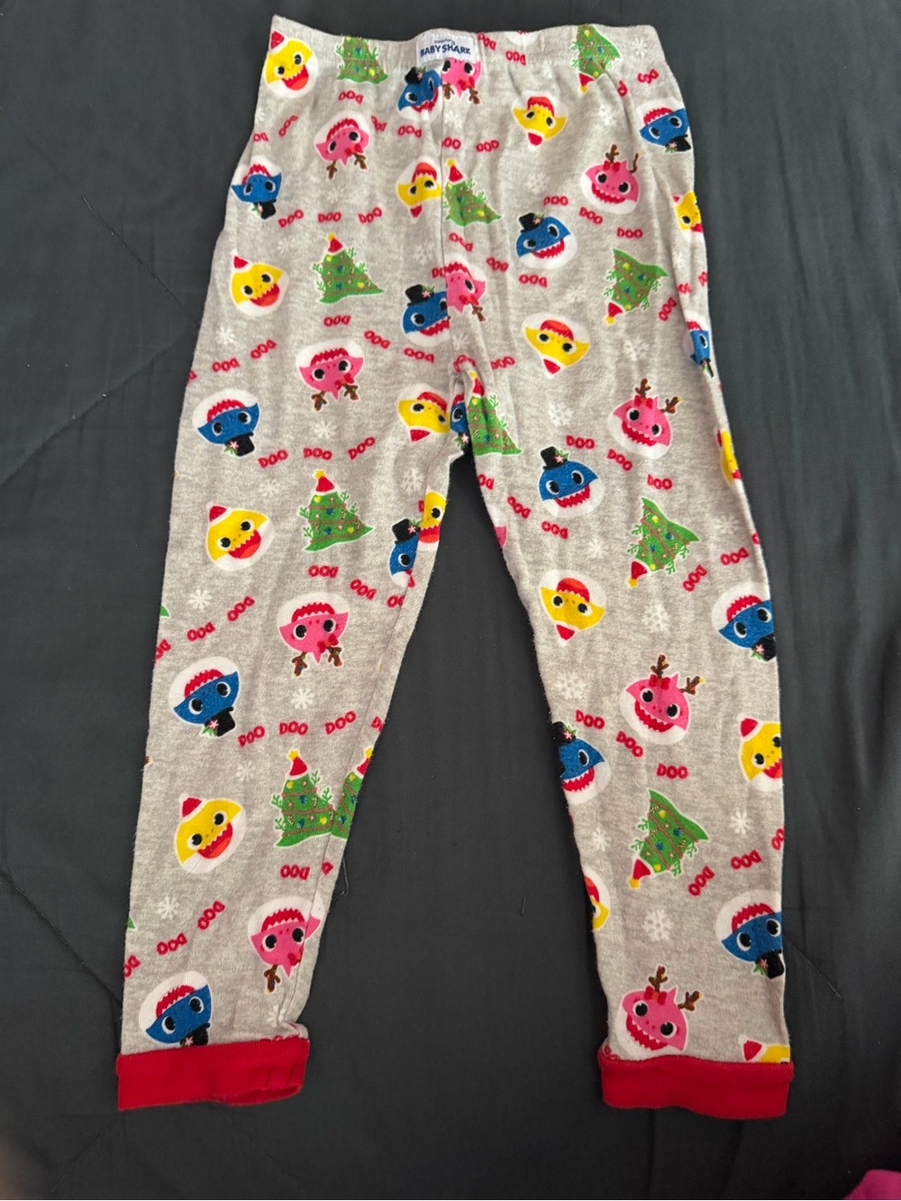 Kids Holiday Character Pajama Pants - Gray with Multicolor Prints